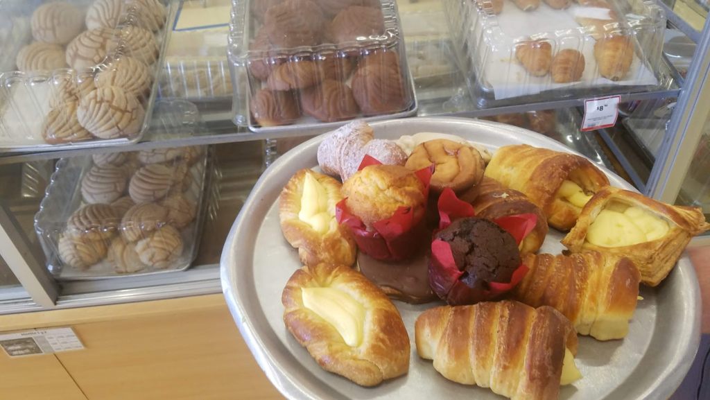 A platter full of pastries in Rosarito Mexico.