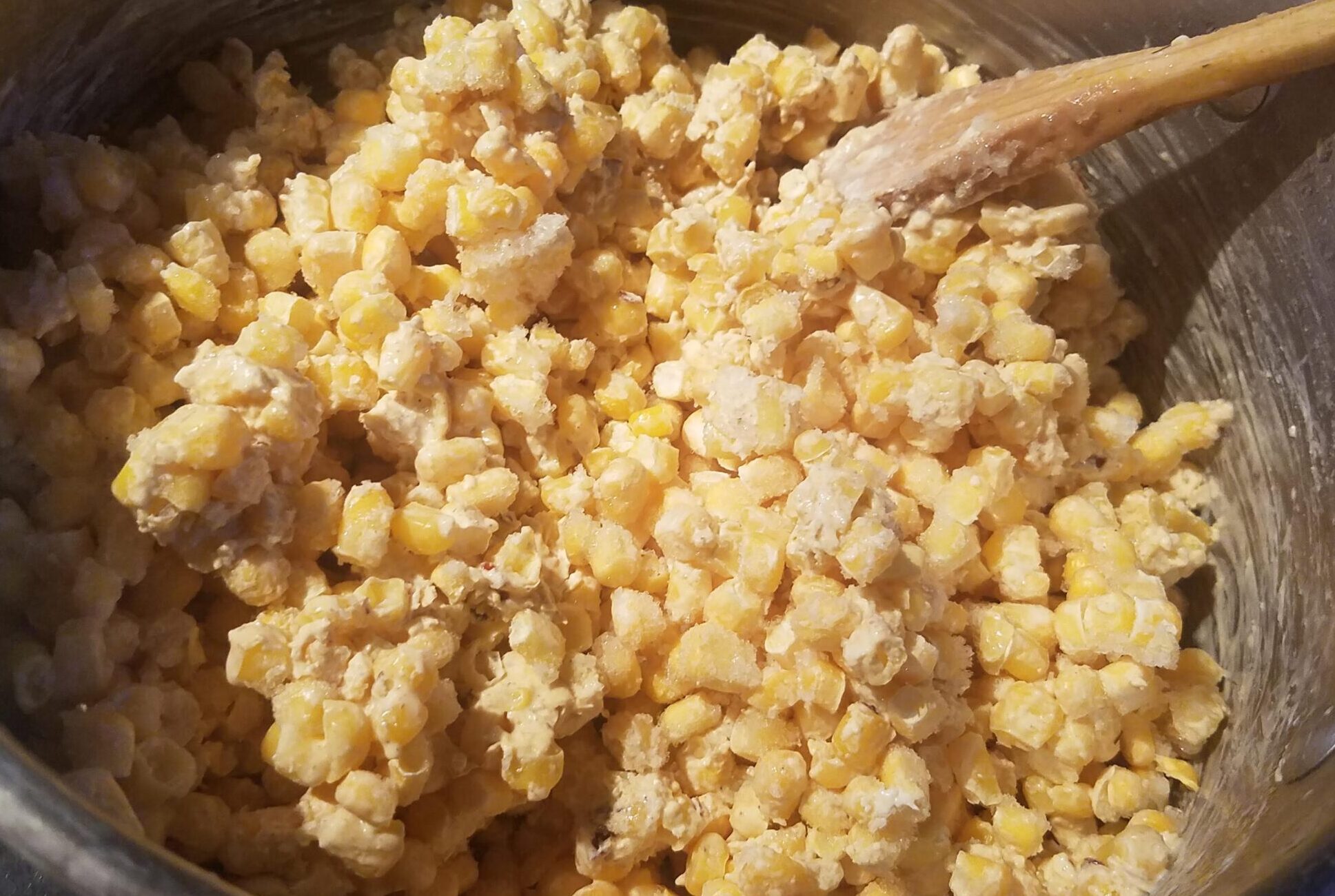 Creamed Corn, being made.